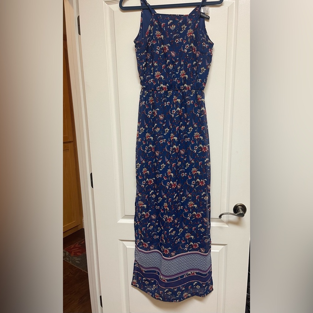 H&M Divided Floral Maxi Dress Blue